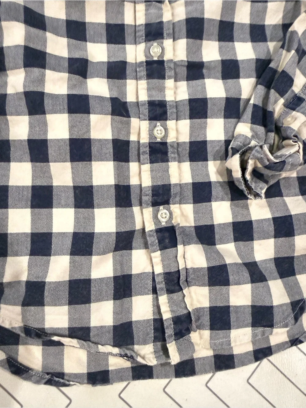 Polo Ralph Lauren Navy & Cream Plaid Longsleeve Button-Down